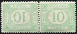 1908 , Taxa de Plata 10 bani nestampilat , pereche tete-beche , MLH