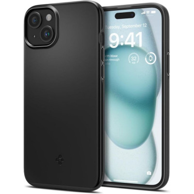 Husa Spigen Thin Fit pentru Apple iPhone 15 Negru foto