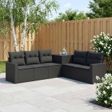 Cumpara ieftin Set de canapea 7 buc. Negru 55 x 55 x 69 cm Ratan poli si Otel