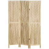 HOMCOM Separator de Cameră cu 3 Panouri, Ecran de Confidențialitate Pliabil Portabil pentru Interior din Lemn Masiv, Despărțitor de Perete, 120x170x1.