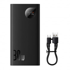 Powerbank cu afișaj 10000mAh 30W 2x USB/1x USB-C PD QC SCP negru Baseus Adaman2