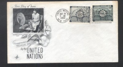 UN New York 1953 Technical aid Mi.23-24 FDC UN.126 foto