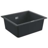 Chiuveta bucatarie compozit Grohe K700U 31654AP0, 533x457 mm, montare sub blat, evacuare manuala, Kit montaj si evacuare inclus, Negru granit