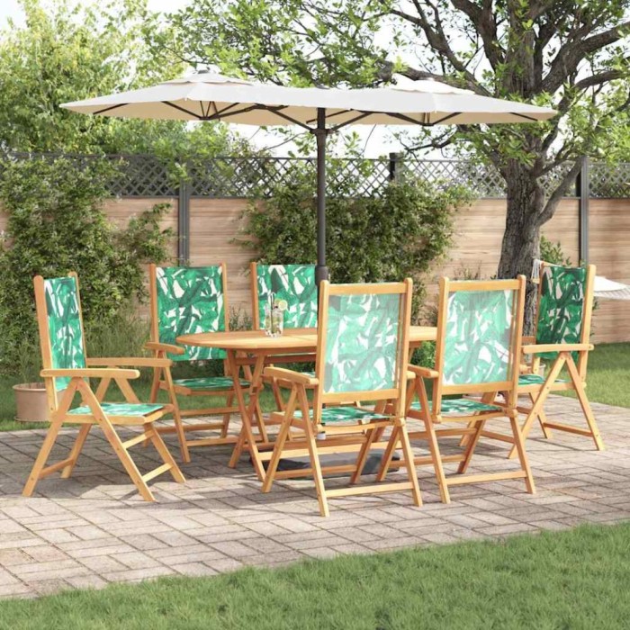 Set de Dining pentru Grădină 7 pcs model frunze 6-Persoane