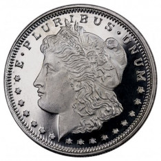 Moneda argint 999 lingou, Morgan dollar replica din argint 3 grame foto