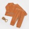 Set bluzita si pantaloni Elefant, 80%bumbac organic si 20% poliester - Caramiziu, BabyCosy (Marime: 9-12 luni)
