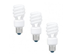 SET 3 becuri fluorescent Panasonic, soclu E27, putere 14W, forma spirala, lumina alb calda, alimentare 220 - 240 V, &quot;EFD14E27HD3E-3&quot; (timbru verde 1.3