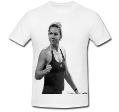 Tricou &amp;quot; Simona Halep alb- negru &amp;quot; foto
