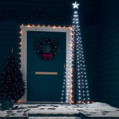 Decorațiune brad Crăciun conic 136 LED-uri alb rece 70x240 cm foto