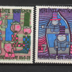 TIMBRE 141 a, ONU, VIENA, 1983, A 35 - A ANIVERSARE DREPTURILE OMULUI.