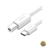 Cablu Imprimanta UGREEN US241 USB-C - USB-B 1.5m Alb
