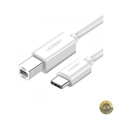 Cablu Imprimanta UGREEN US241 USB-C - USB-B 1.5m Alb