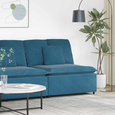 vidaXL Modul central canapea modulară cu perne, albastru, 100 cm foto