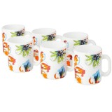 Set 6 Cani din Opal Albe Model Bali 250ml DNC55976