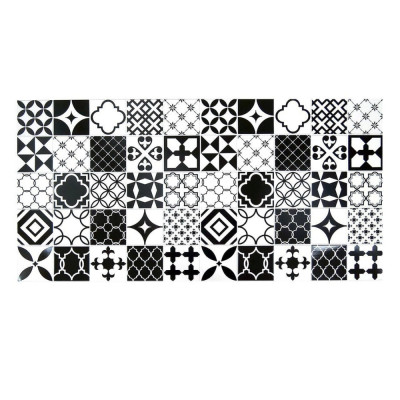 Panou decorativ, PVC, model mozaic, alb si negru, 96x48.5cm foto