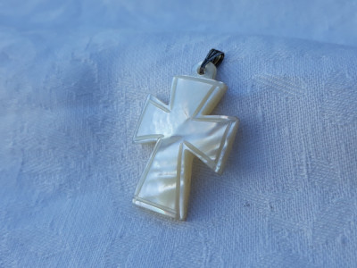 MEDALION CRUCE CRUCIFIX din SIDEF vechi RAR splendid EXECUTAT si GRAVAT MANUAL foto