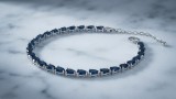 Cumpara ieftin Bratara Tennis din Argint 925 cu Zirconii Albastru Safir in Forma de Lacrima