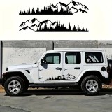 Set 2 stickere autoadezive pentru vehicule Off Road, model &quot;Forest &amp; Mountains&quot;, dimensiune 100 x 20 cm, culoare Neagra, AVEX