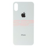 Capac Baterie Compatibil iPhone XS, Alb/Silver, Decupaj Camera Mare, Bulk