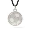 Pandantiv Argint 925 Minge Fotbal, Snur Negru Ajustabil, Atcom. Diametru 15mm, 0.8g. Cadou Valentine&#039;s Day, Craciun, Martisor