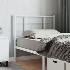 vidaXL Tăblie de pat metalică, alb, 100 cm