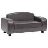 Cumpara ieftin Canapea pentru caini, gri, 80 x 50 x 40 cm, piele ecologica