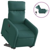 Cumpara ieftin Fotoliu electric rabatabil cu ridicare, verde inchis, textil