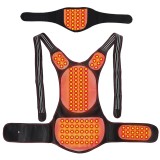 Vesta incalzitoare cu magneti de turmalina, centura suport lombar, cervical, pentru umeri, abdomen, gat, functie corector postura, ajustabila, 118 mag