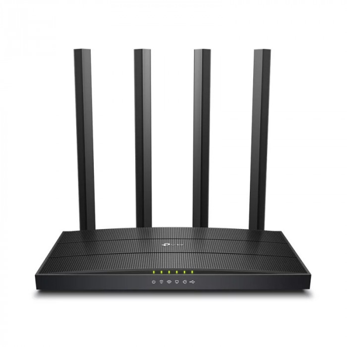 ROUTER TP-LINK wireless 1200Mbps 4 porturi 10/100/1000Mbps1 x WAN Gigabit 4 antene externe Dual Band AC1200 &amp;quot;Archer C6U&amp;quot; (include timbru ver