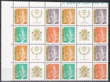 Spania 1993 - Regele Juan Carlos I, Serie cu viniete, Bloc de 4, MNH, Nestampilat