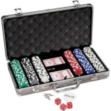 Cumpara ieftin Set Poker 300 Jetoane Profesionale 11.1g cu Geanta Aluminiu Tip Diplomat, 2 Carti, Zaruri, Dealer Button. Texas Holdem