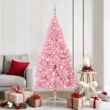 vidaXL Pom de Crăciun artificial pre-iluminat Roz 180 cm PVC 3397078