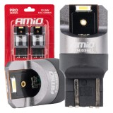 Becuri LED auto W21/5W CANBUS 6000K 12V/24V AMiO, set 2 buc