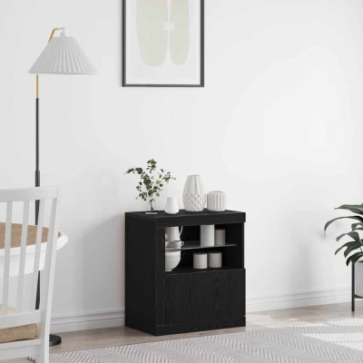 vidaXL Bufet Negru 60.5 x 37 x 67 cm Lemn compozit foto