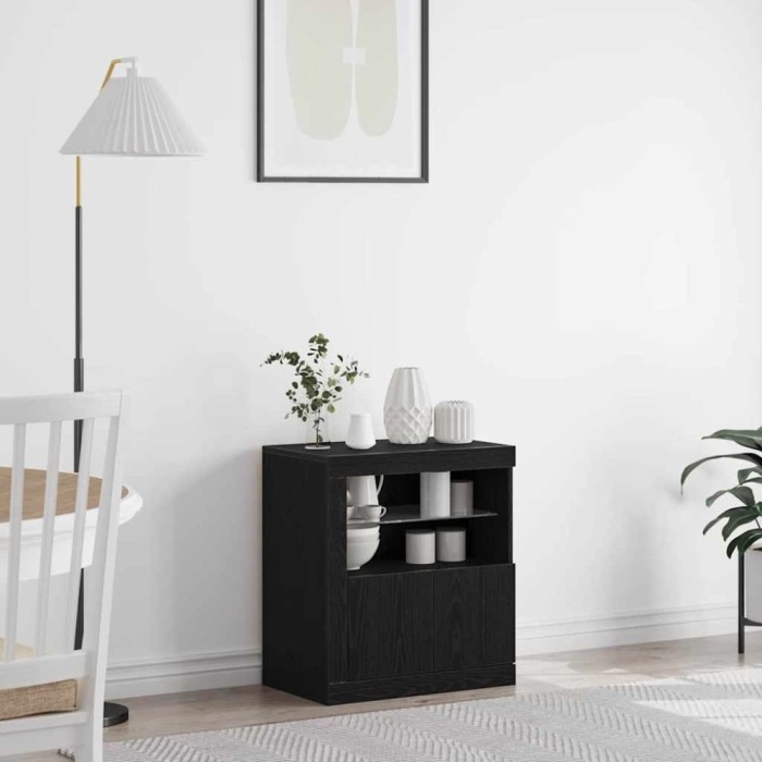 vidaXL Bufet Negru 60.5 x 37 x 67 cm Lemn compozit