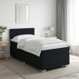 Cumpara ieftin Pat boxspring cu saltea Negru 100 x 200 cm Tesatura