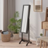 vidaXL Oglindă de sine stătătoare, negru, 34x37x146 cm