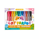 Creioane acuarele cu gel, Cat Parade, set 12 culori, Ooly