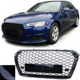 Grila Sport cu Structura Tip Fagure fara Emblema Negru Lucios potrivita pentru Audi A4 B9 8W 15-19 Performance AutoTuning