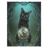Tablou Canvas Lisa Parker Rise of the Witches 19x25cm - Decor Mistic Gotica, Pisica Neagra, Arta Oculta, Panza MDF