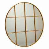 Oglinda decorativa Circular, Gift Decor, &Oslash;100 cm, metal, auriu