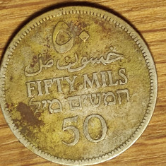 Palestina britanica - moneda istorica - 50 mils 1927 argint - valoare f mare !