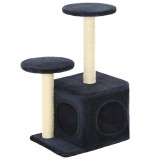 Cumpara ieftin Ansamblu pisici, stalpi din funie sisal, 60 cm, bleumarin