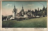 CP753N Sinaia, Castelul Peleș din față, circulată Vasiova, Bocșa, județul Caraș-Severin, carte poștală