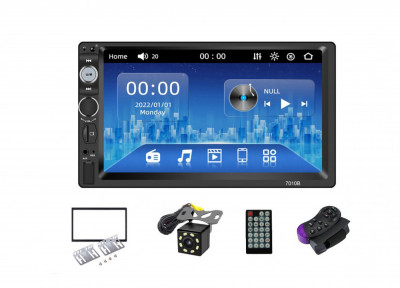 MP5 Player multimedia 2DIN Universal, WinCE, Bluetooth, USB, CardSD, Camera Marsarier, Auxiliar, Mirrorlink, Touchscreen, - AD-BGP7010b foto