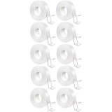 Cumpara ieftin Set 10 benzi dublu adezive transparente, 5 metri pe rola, siliconice, rezistente la apa, reutilizabile, adeziv puternic, aplicabile pe diverse suprafe