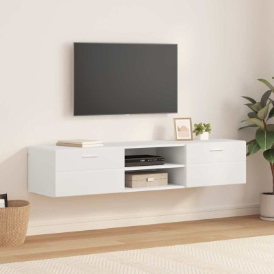 vidaXL Cabinet TV cu sertar cu raft Alb 150 x 39 x 30 cm Lemn compozit 880231 foto