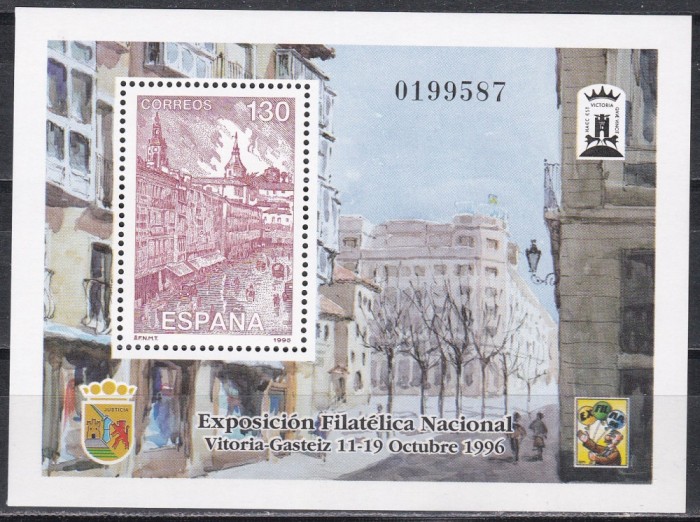 Spania 1996 - Expoziţia Naţională de Filatelie EXFILNA &#039;96, Vitoria, Colita, MNH