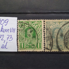 1909-Norvegia-HaakonVII-Mi=+550$-stampilate-RARE