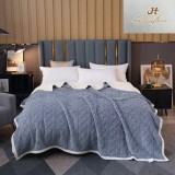 Cumpara ieftin Patura Cocolino cu Blanita pentru Pat Dublu, Albastra - SIPRZ05